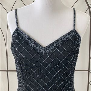 Long Black Sequined Evening Gown